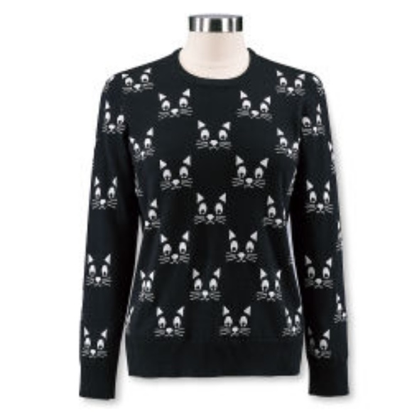 Catalog Favorites Sweaters - Black & White Cat Graphic Sweater 3X NWOT